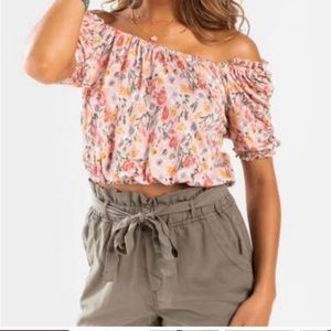 Coco + Jaimeson Floral Crop Top NWT